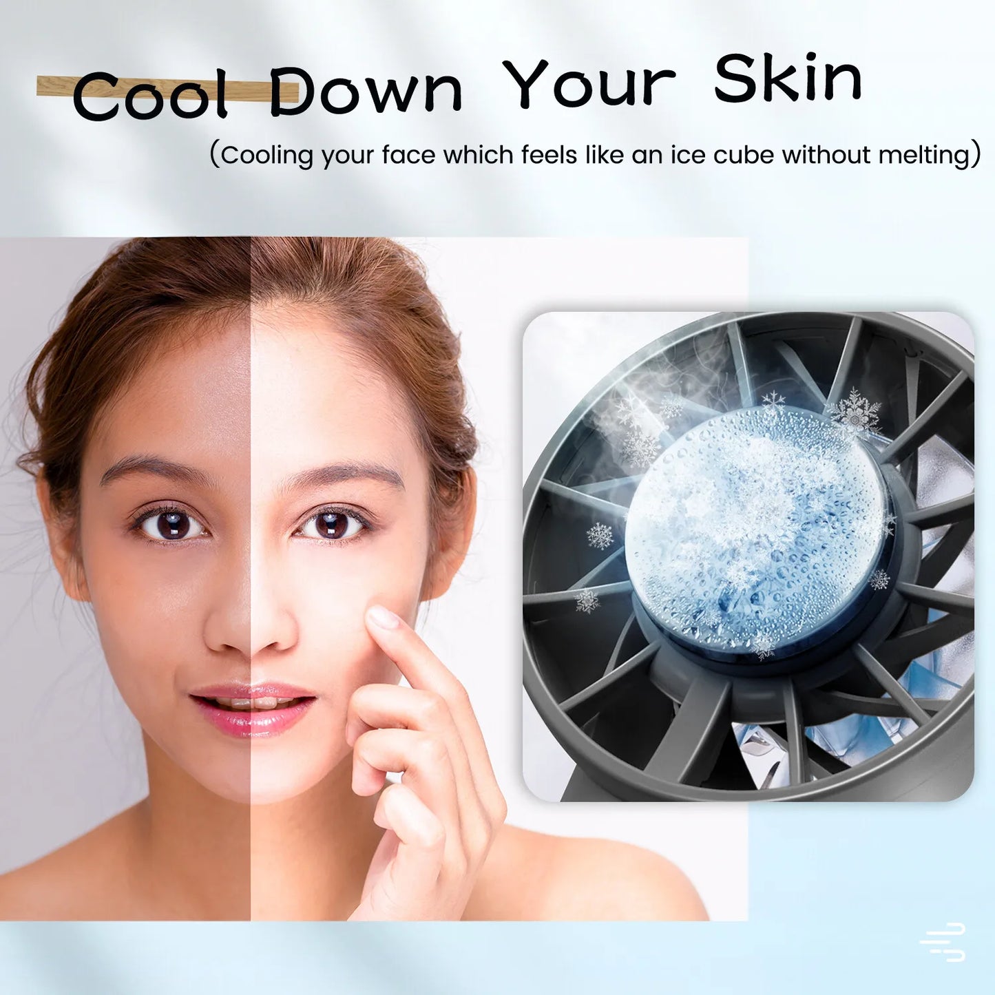 coldSky Handheld Mini Fan 5000mAh Battery Portable Rechargeable Fan with LED Display 1-100 Speed Turbo Fan for Beach Travel Vacation