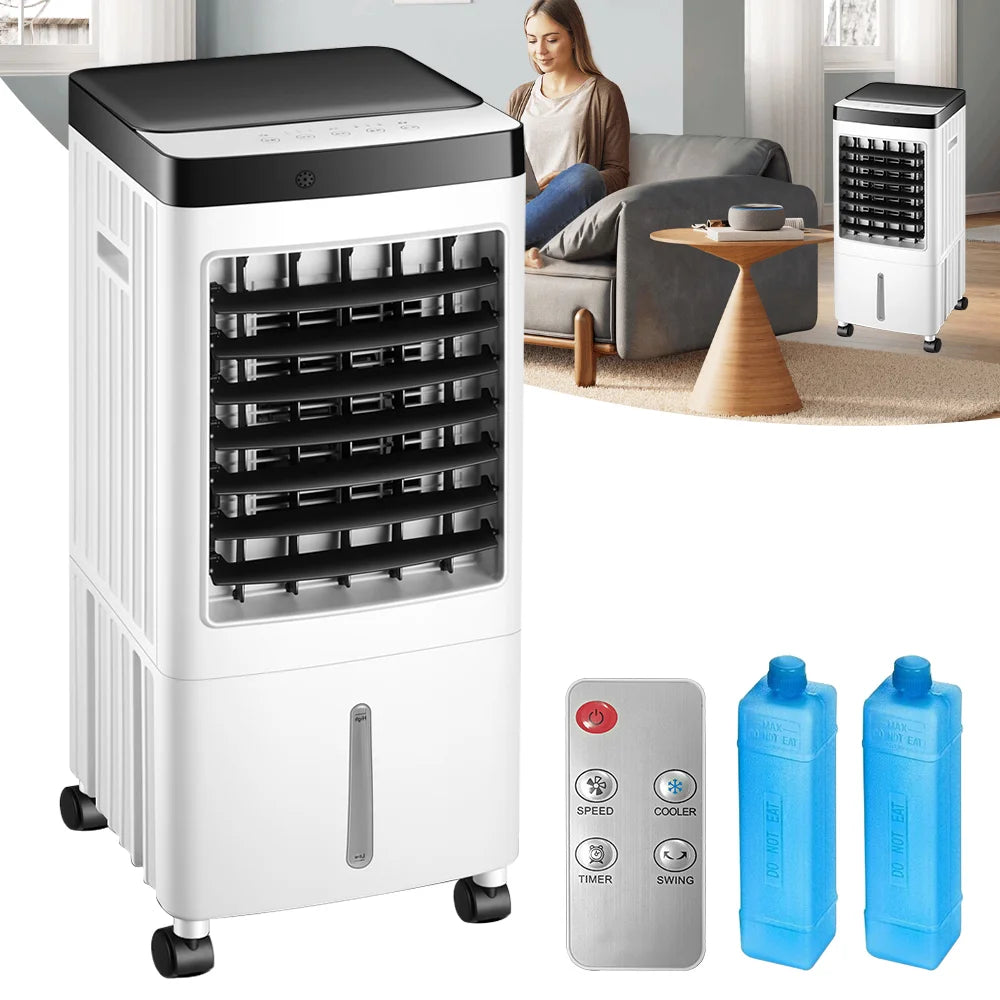 Mini Air Conditioner Air Cooler Fan Portable Mobile Water Cooling Fan 10L Water Tank Electric Fan With Humidifier for Bedroom Office