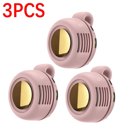 Portable Silent Fan Mini USB Rechargeable Bladeless Electric Clip-on Fan Adjustable 3-Speed Waist Fan For Outdoor Sports Office