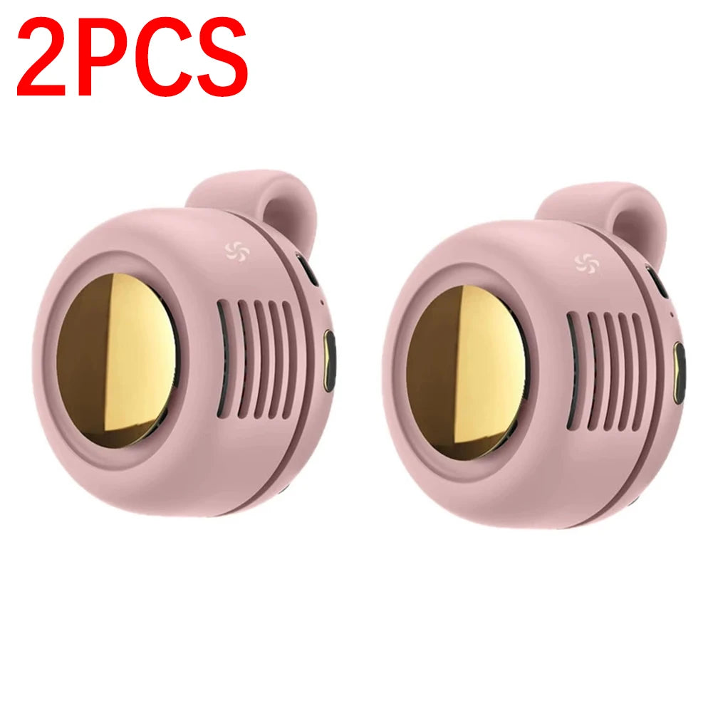 Portable Silent Fan Mini USB Rechargeable Bladeless Electric Clip-on Fan Adjustable 3-Speed Waist Fan For Outdoor Sports Office