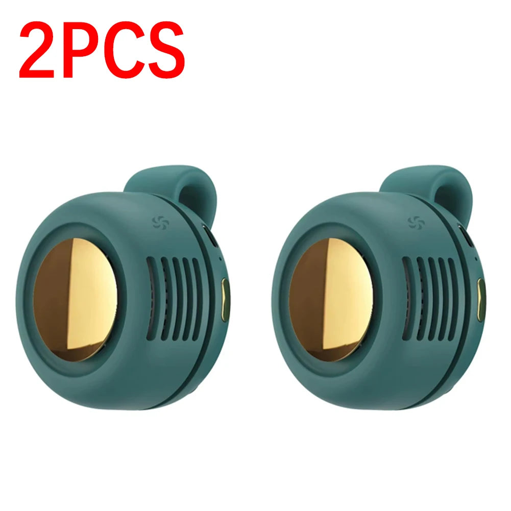 Portable Silent Fan Mini USB Rechargeable Bladeless Electric Clip-on Fan Adjustable 3-Speed Waist Fan For Outdoor Sports Office
