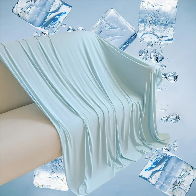 Summer Ice Silk Cooling Blanket Lightweight Breathable Multi-functional Cooling Bed Blanket Multiple Colors for Home Hotel