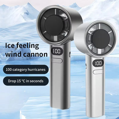 2027 XIAOMI Handheld Cool Fan LED Digital Display Electric Summer Cooling Fan Ice Compress High-Speed Bladeless USB Rechargeable