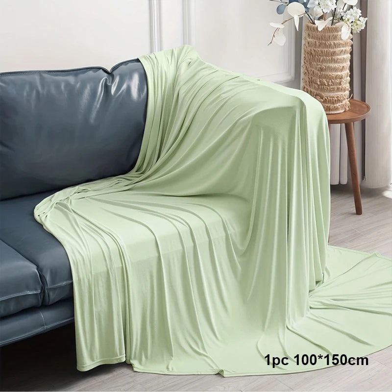 Summer Ice Silk Cooling Blanket Lightweight Breathable Multi-functional Cooling Bed Blanket Multiple Colors for Home Hotel