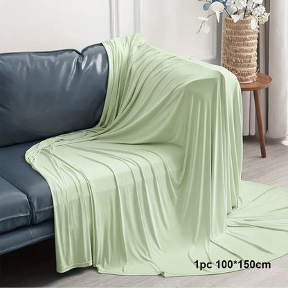Summer Ice Silk Cooling Blanket Lightweight Breathable Multi-functional Cooling Bed Blanket Multiple Colors for Home Hotel