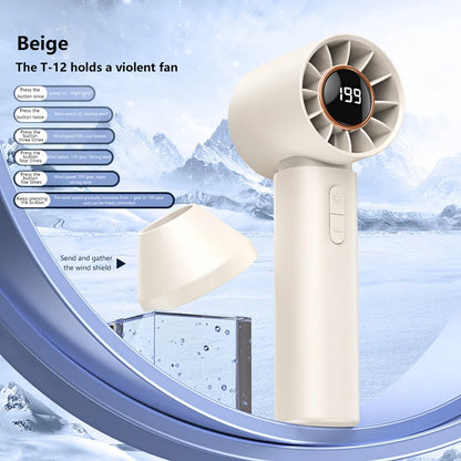 2027 XIAOMI Handheld Cool Fan LED Digital Display Electric Summer Cooling Fan Ice Compress High-Speed Bladeless USB Rechargeable