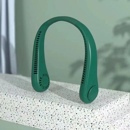 Rechargeable Electric Fan Digital Display Hanging Neck Fan Bladeless Design Electric Fan Bladeless Neckband Fan USB Rechargeable