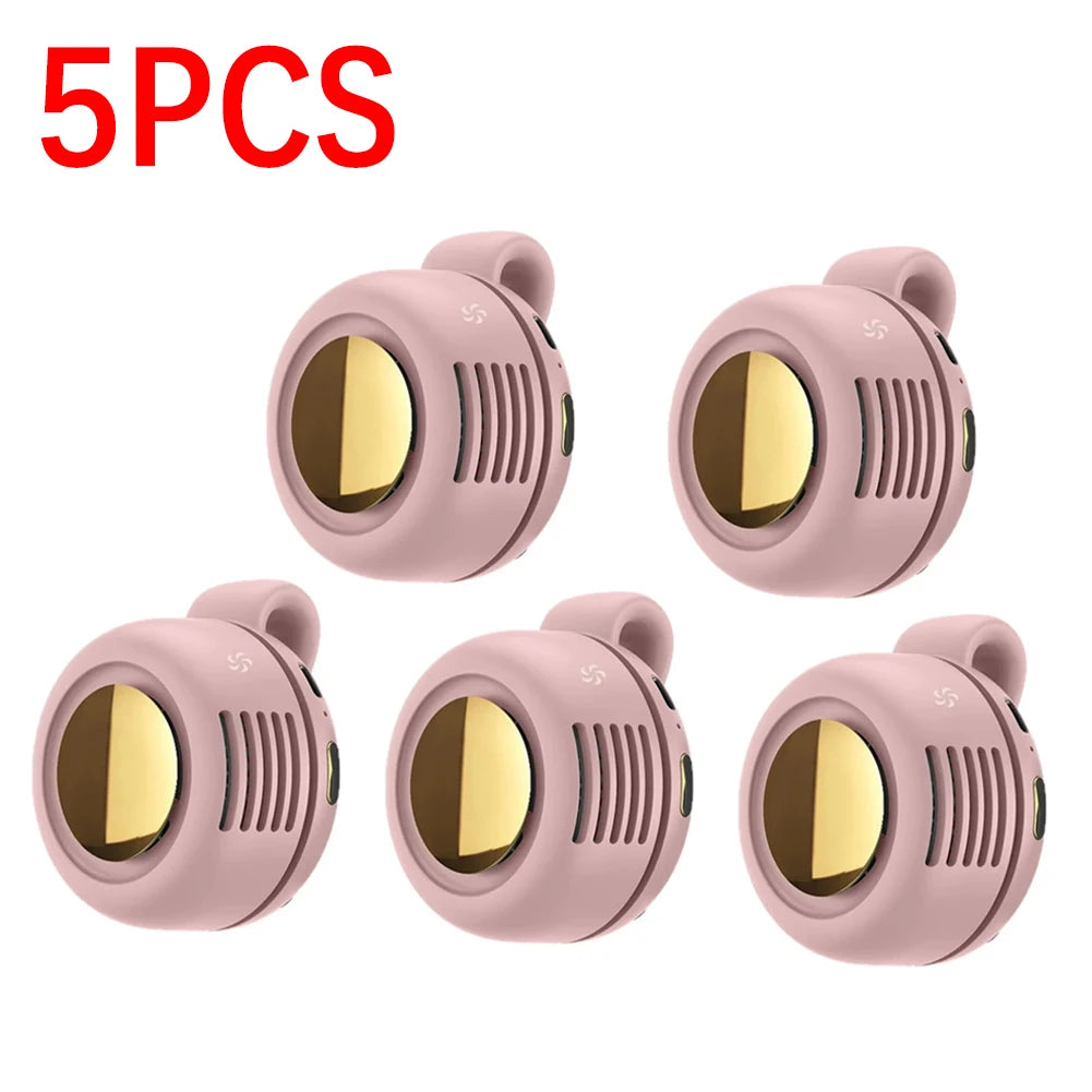Portable Silent Fan Mini USB Rechargeable Bladeless Electric Clip-on Fan Adjustable 3-Speed Waist Fan For Outdoor Sports Office