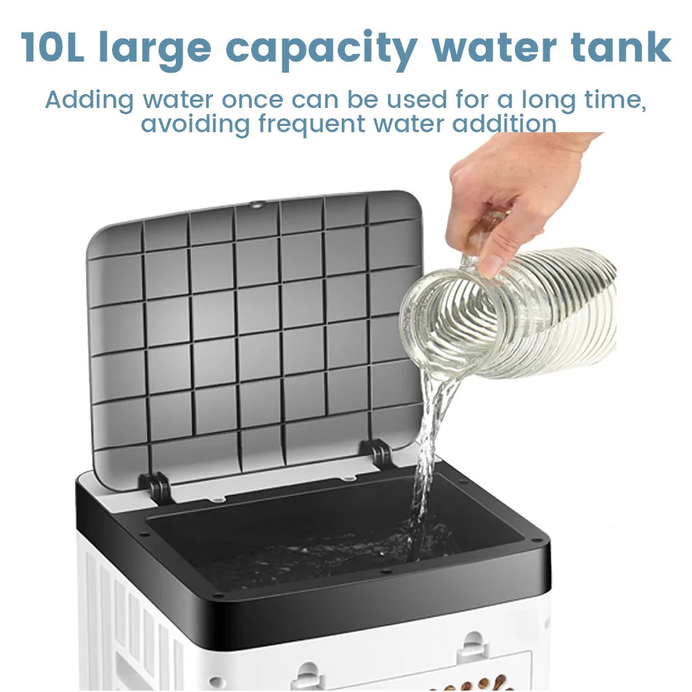 Mini Air Conditioner Air Cooler Fan Portable Mobile Water Cooling Fan 10L Water Tank Electric Fan With Humidifier for Bedroom Office