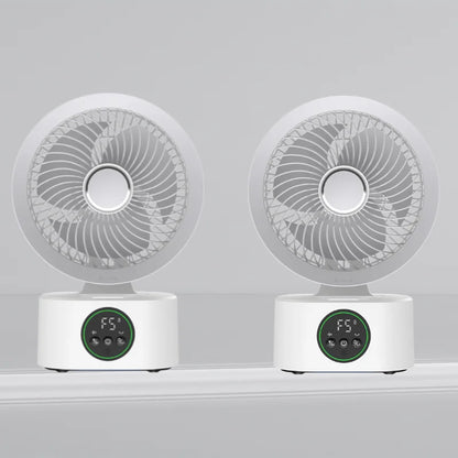 Portable Wall-Hanging Fan With Remote Control Smart Voice Rechargeable USB Household Electric Folding Fan Nightlight Air Cooler