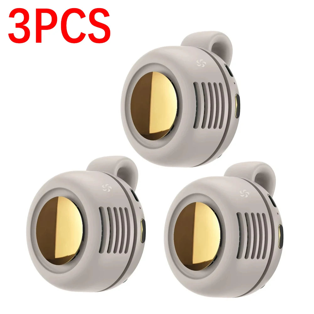 Portable Silent Fan Mini USB Rechargeable Bladeless Electric Clip-on Fan Adjustable 3-Speed Waist Fan For Outdoor Sports Office