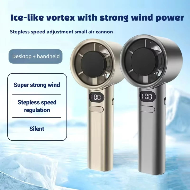 2027 XIAOMI Handheld Cool Fan LED Digital Display Electric Summer Cooling Fan Ice Compress High-Speed Bladeless USB Rechargeable