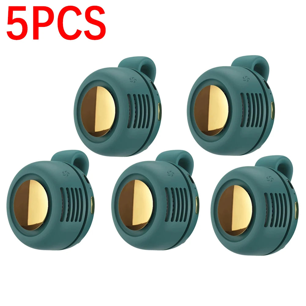 Portable Silent Fan Mini USB Rechargeable Bladeless Electric Clip-on Fan Adjustable 3-Speed Waist Fan For Outdoor Sports Office